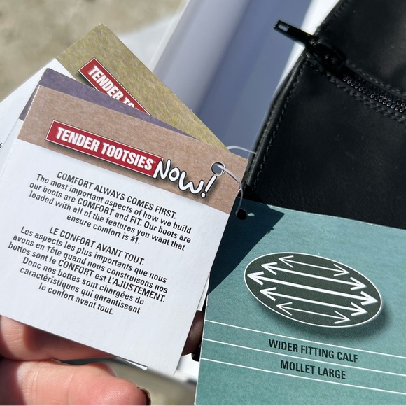 New Tender Tootsies Now! Jewel Wide Calf Tall Boots 10 W/L Black Vegan Synthetic - Picture 4 of 10